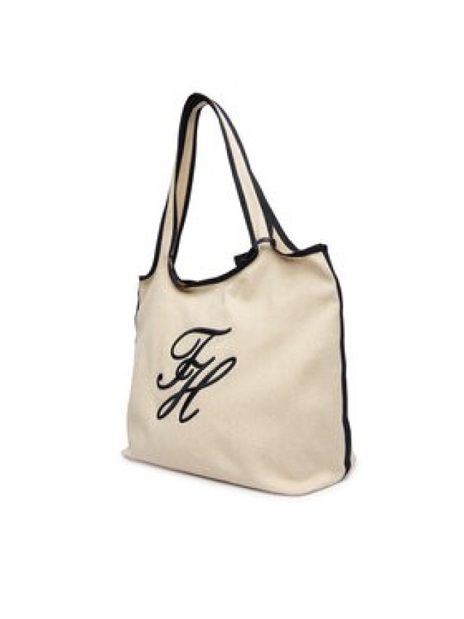 Tommy Hilfiger Torebka Th Summer Tote Canvas AW0AW18398 Biały