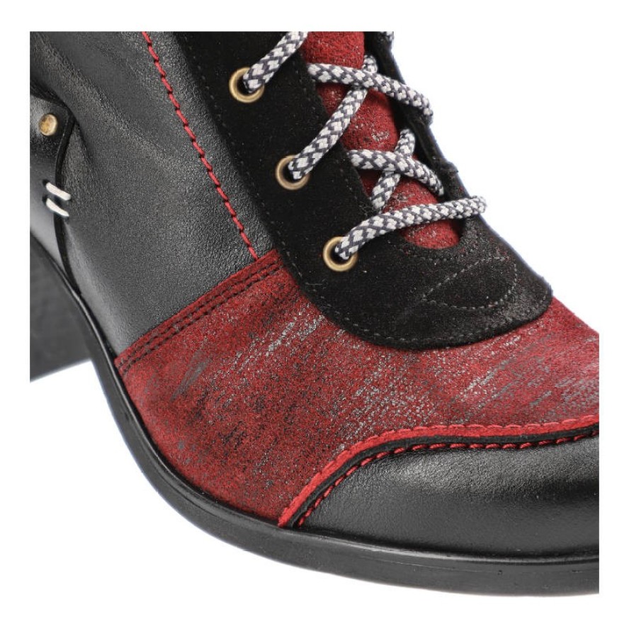 Bordowe Botki Maciejka Eleganckie Buty Na Obcasie