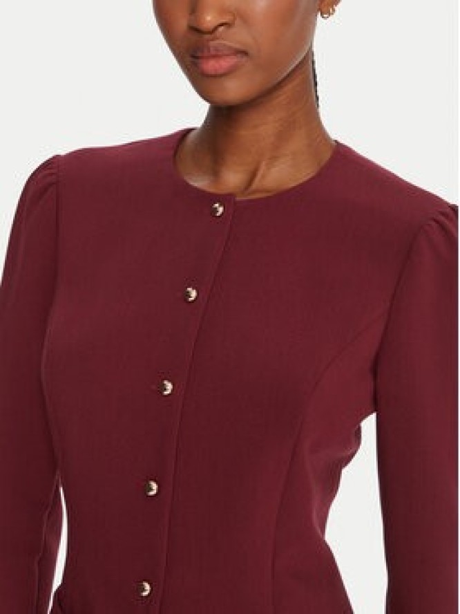 French Connection Sukienka koktajlowa 71ZEU Bordowy Regular Fit