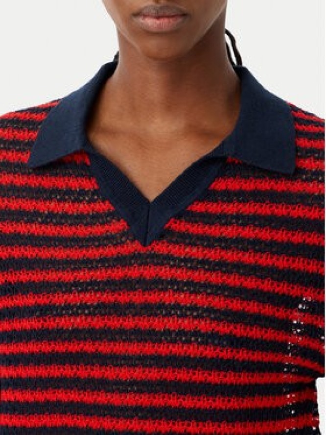 Tommy Hilfiger Polo Pointelle WW0WW50060 Czerwony Regular Fit