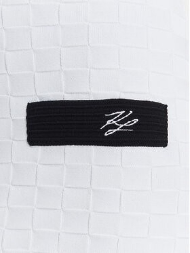 KARL LAGERFELD Sukienka dzianinowa A3W13036 Écru Slim Fit