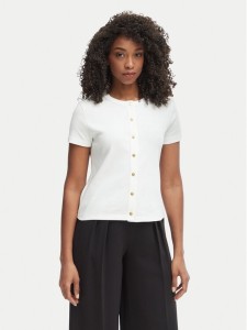 Tommy Hilfiger Bluzka WW0WW48709 Kremowy Slim Fit