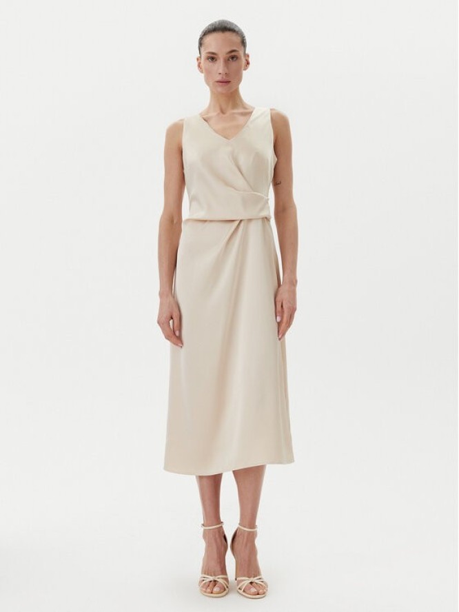 Rinascimento Sukienka koktajlowa CFC0122928003 Beżowy Regular Fit