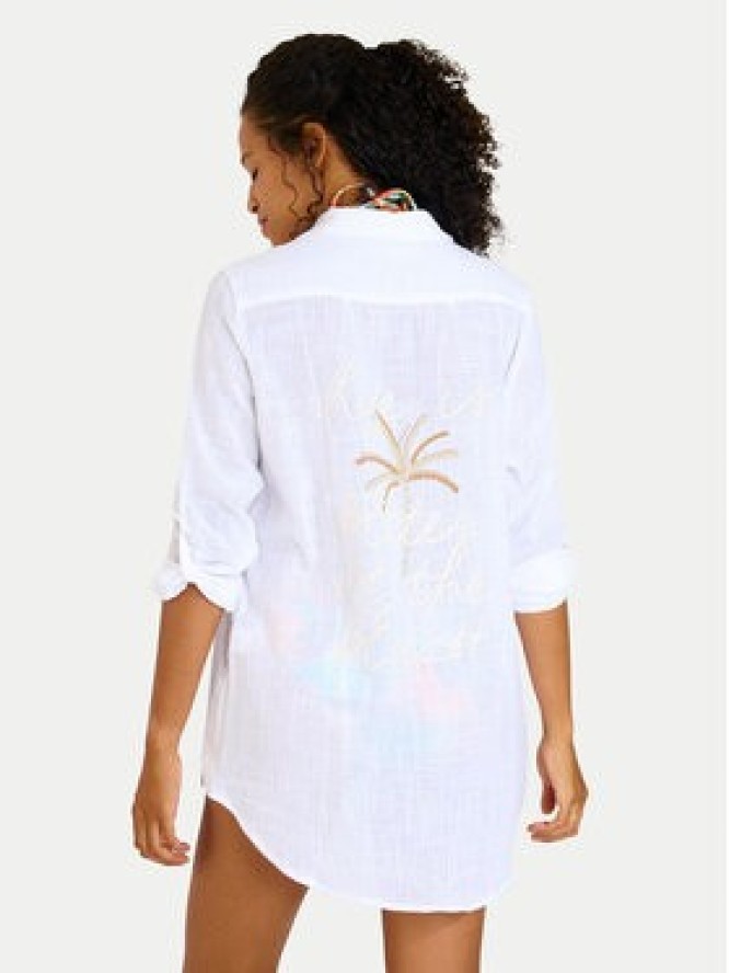 Banana Moon Koszula Garel Zelena LTL10 Biały Regular Fit