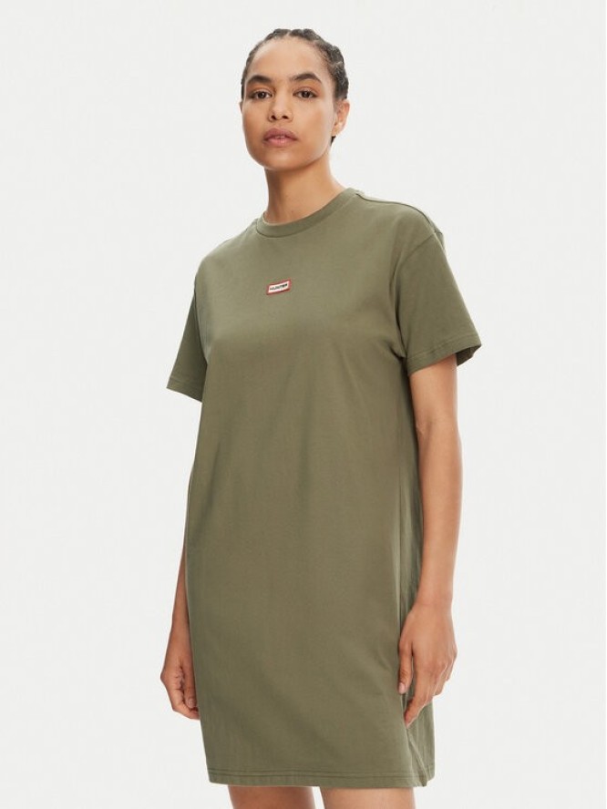 Hunter Sukienka codzienna Carron HARW0055251 Khaki Regular Fit