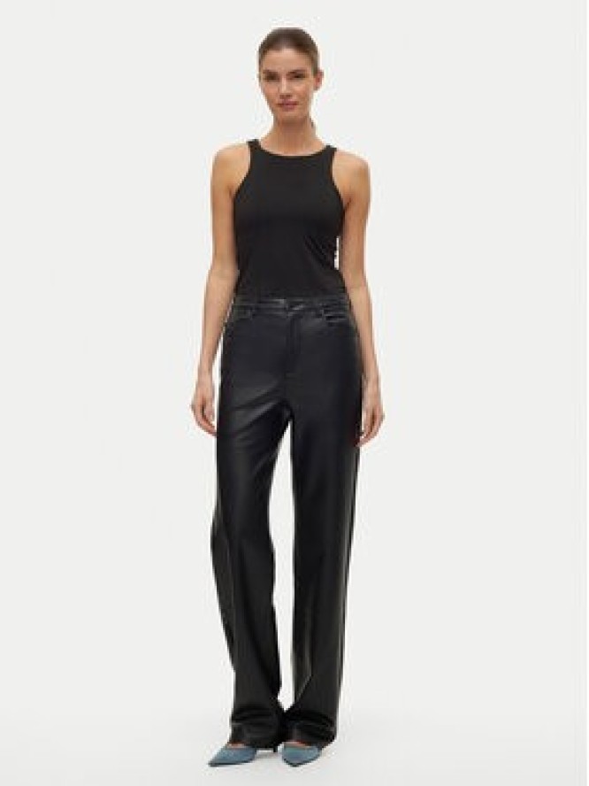 Vero Moda Spodnie z imitacji skóry Tessa 10310878 Czarny Wide Leg