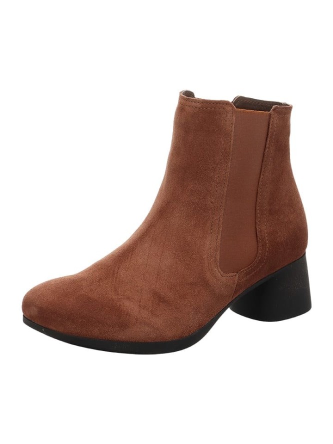 Think! Skórzane botki w kolorze jasnobrązowym rozmiar: 42