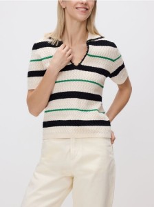 Sweter polo - wielobarwny