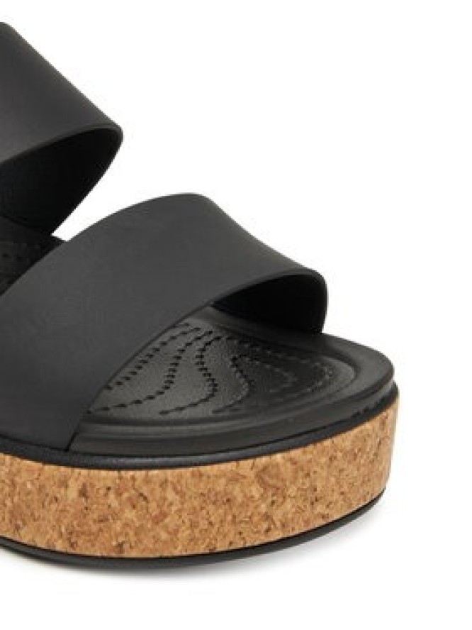 Crocs Sandały Brooklyn Cork Low Wedge 211144 Czarny