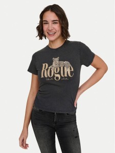 ONLY T-Shirt Lucy 15346760 Czarny Regular Fit