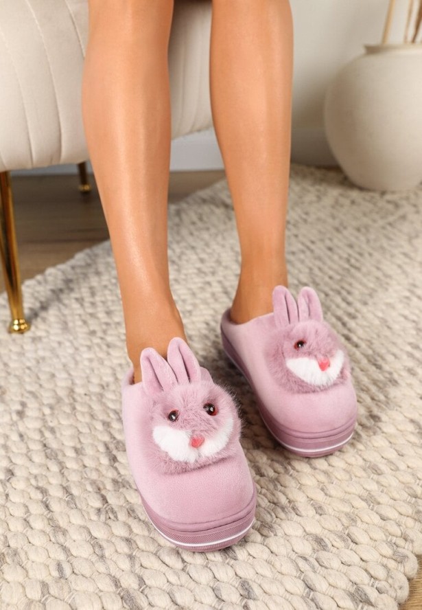 Różowe Kapcie na Grubej Podeszwie Pisces