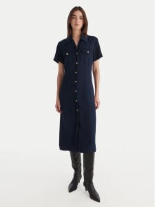 Tommy Hilfiger Sukienka koszulowa WW0WW45802 Granatowy Regular Fit