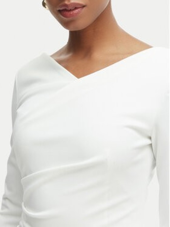 Rinascimento Sukienka koktajlowa CFC0127699003 Biały Slim Fit