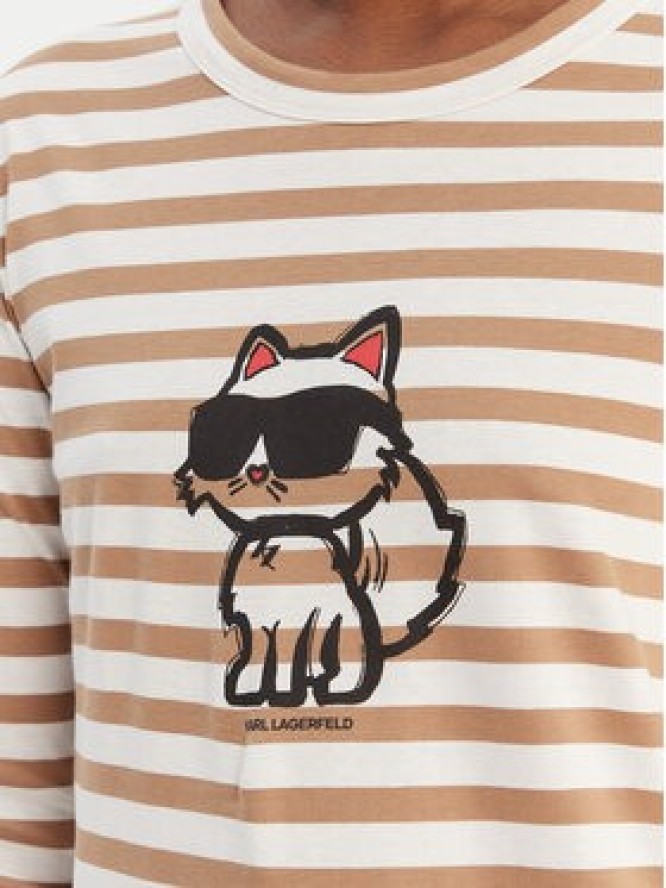 KARL LAGERFELD Bluzka A1W17137 Beżowy Regular Fit