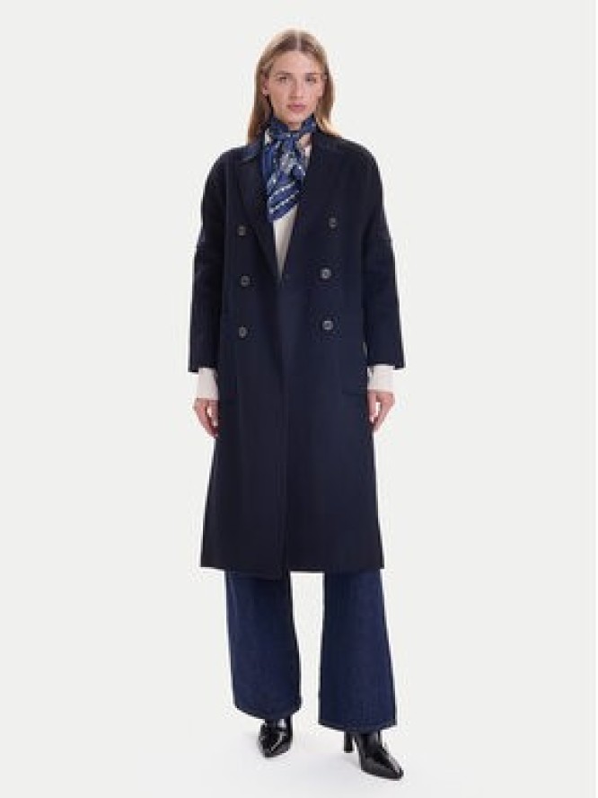 ViCOLO Płaszcz wełniany TF0001 Granatowy Regular Fit