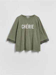 T-shirt z rękawami 3/4 - brązowy