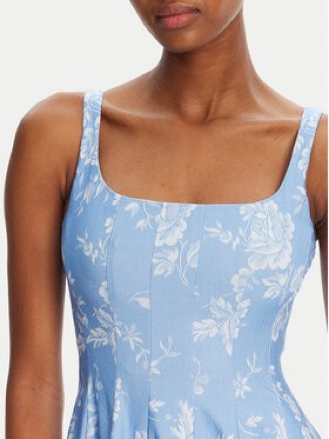 STAUD Sukienka letnia Wells R25R2188TJ Niebieski Regular Fit