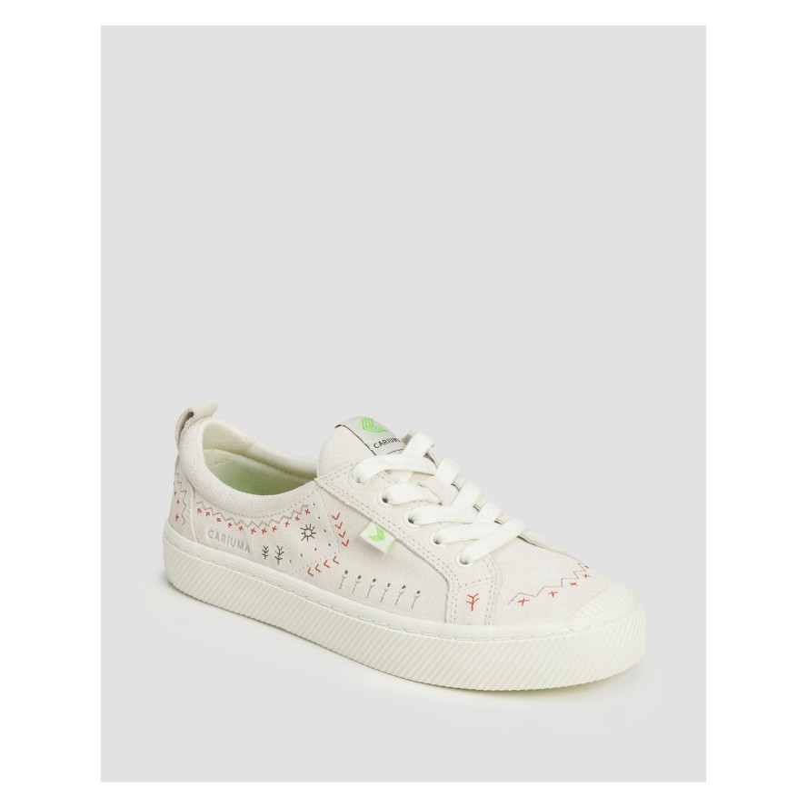 Trampki ze skóry zamszowej Cariuma OCA Suede Smoke White Embroidered