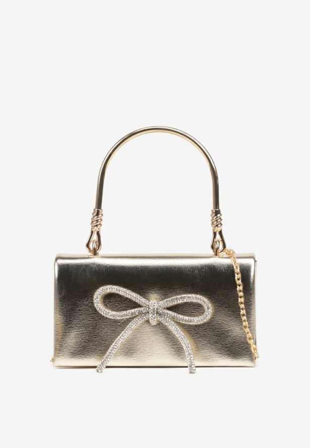 Złota Torebka Kopertówka Vices z Uchwytem i Łańcuszkiem na Ramię Janesce