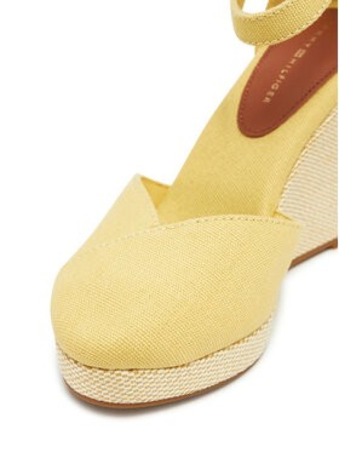 Tommy Hilfiger Półbuty Flag High Wedge Espad Closed Toe FW0FW08494 Żółty