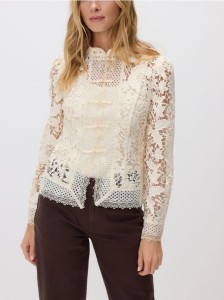 Koronkowa bluzka - złamana biel