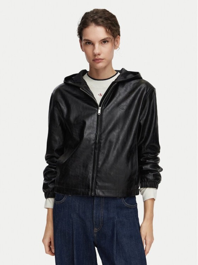 Calvin Klein Jeans Kurtka z imitacji skóry LV047G516G Czarny Regular Fit