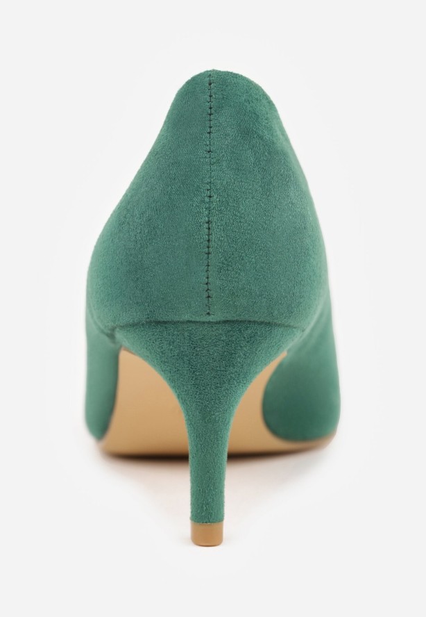 Zielone Klasyczne Czółenka Vices na Szpilce Ovirissa