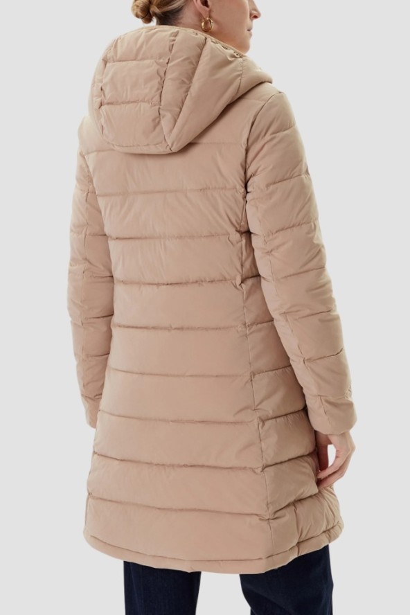 GUESS Brązowa długa damska kurtka New Aleta, Rozmiar S