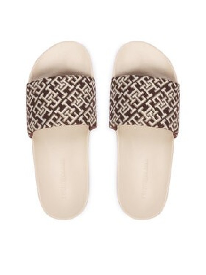 Tommy Hilfiger Klapki Monogram Pool Slide FW0FW09423 Brązowy