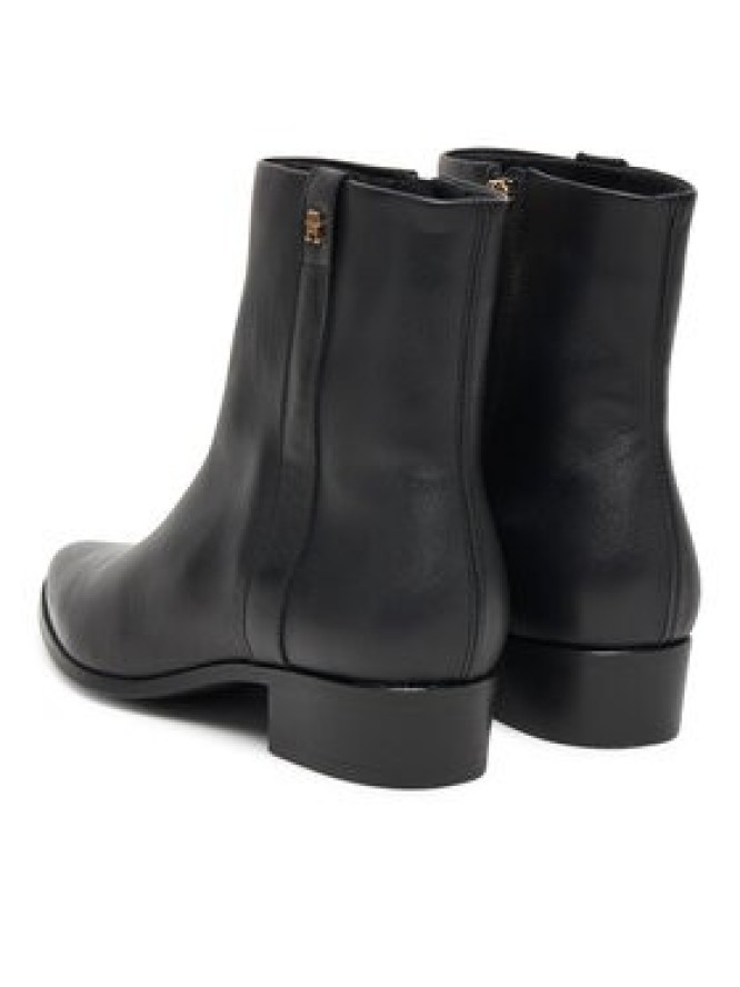 Tommy Hilfiger Botki Th Leather Pointy Zip Bootie FW0FW08980 Czarny
