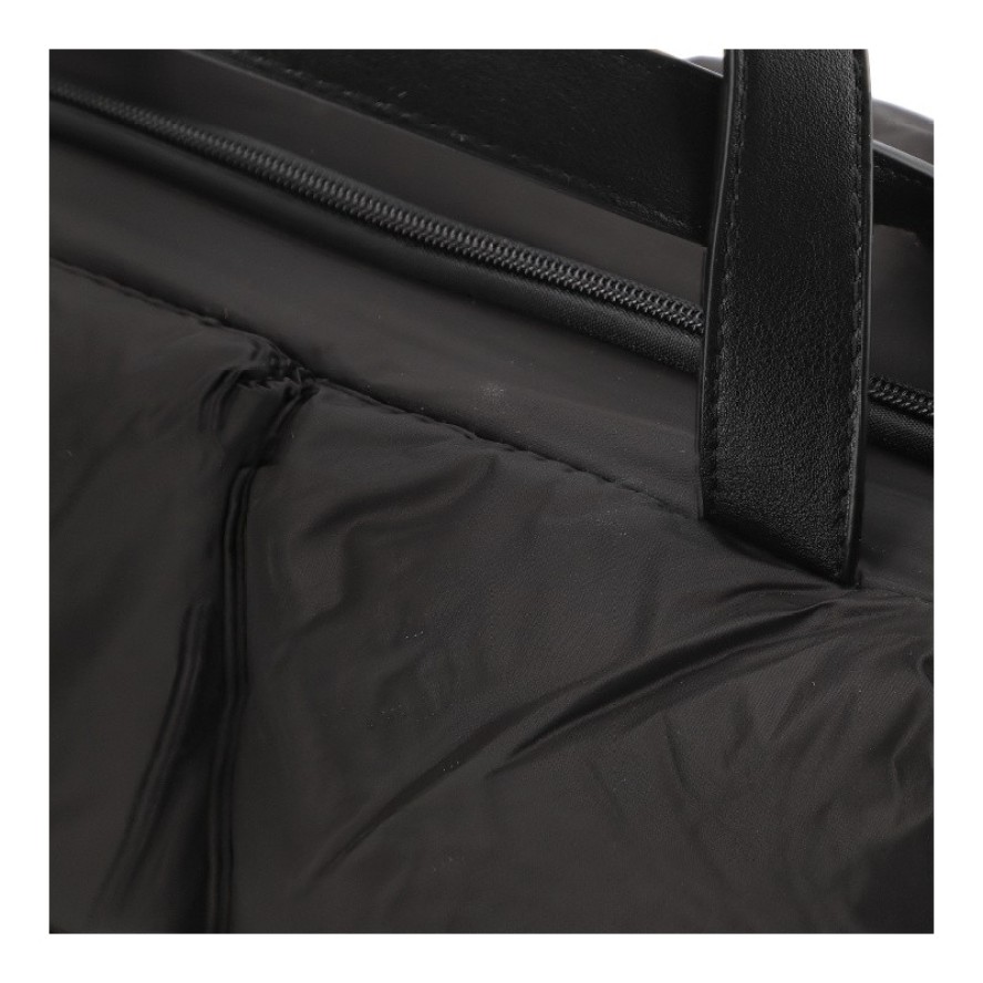 Czarna Torebka Big Star Stylowa Puchowa Shopperka Damska