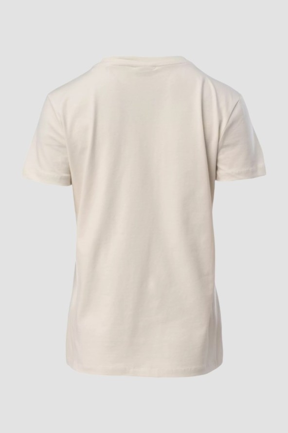 GUESS Biały damski t-shirt na krótki rękaw z cyrkoniami Romy, Rozmiar L