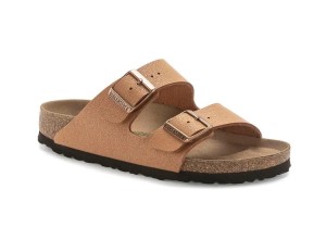 Unisex sandały Birkenstock Arizona Birkibuc Vegan brązowe wąskie 1025046