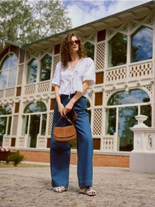 Skórzane mule z włosiem - wielobarwny