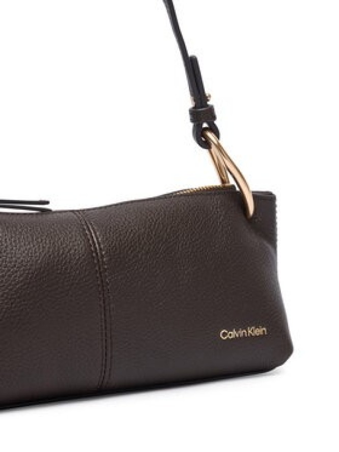 Calvin Klein Torebka Slouchy Leather Small Conv Bag LV04F3659G Brązowy