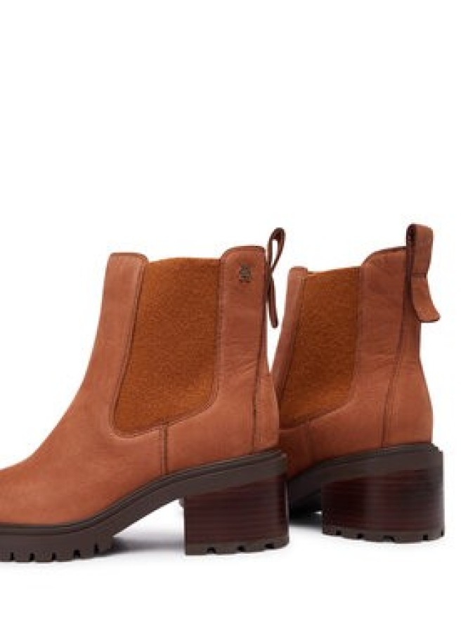 Tommy Hilfiger Botki Th Nubuck Chelsea Cleated Heel FW0FW09158 Brązowy