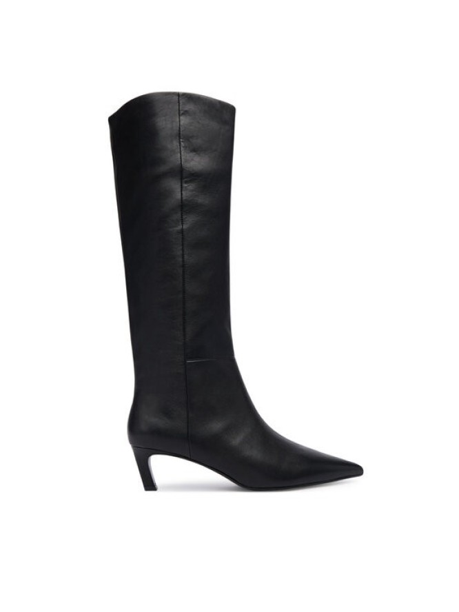 Calvin Klein Kozaki Ess Kitten Heel Long Boots HW0HW02690 Czarny