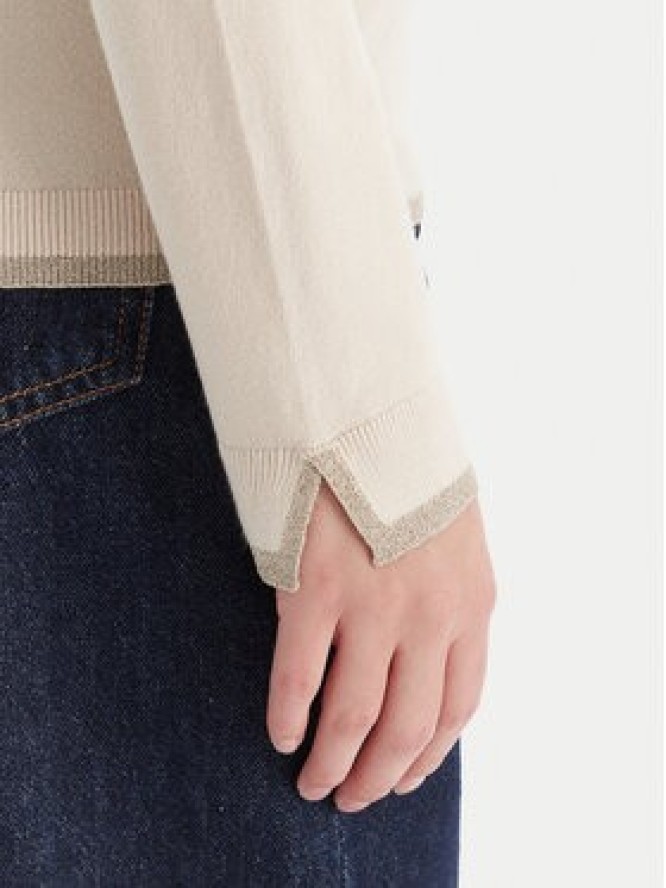 Liu Jo Sweter MF5226 MS49I Écru Regular Fit