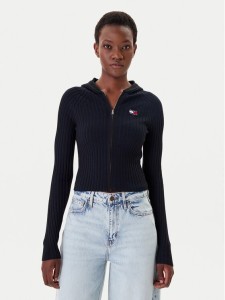 Tommy Jeans Kardigan DW0DW20974 Czarny Slim Fit