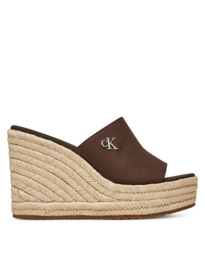 Calvin Klein Klapki Wedge Rope Slide Mg YW0YW01699 Brązowy