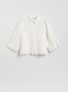 Koszula z ażurowym wzorem - biały