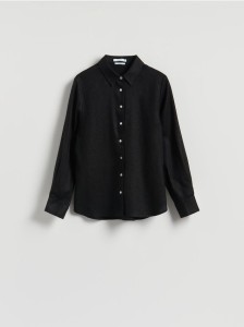 Lniana koszula - czarny