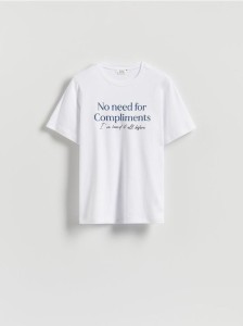 T-shirt z nadrukiem - złamana biel