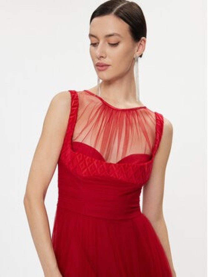 Elisabetta Franchi Sukienka wieczorowa AB-400-36E2-V890 Czerwony Regular Fit