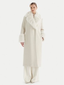 TWINSET Płaszcz zimowy 252TT2040 Écru Regular Fit