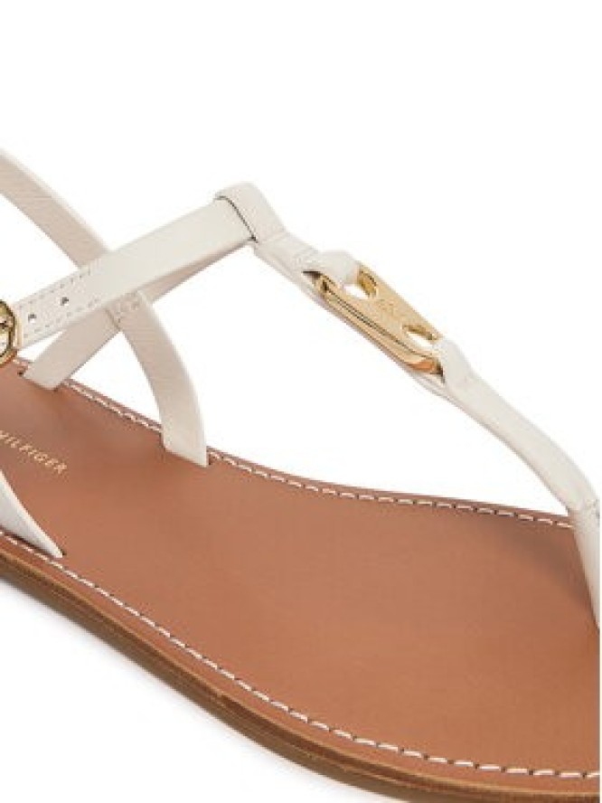Tommy Hilfiger Sandały Leather Thong Sandal FW0FW09127 Biały