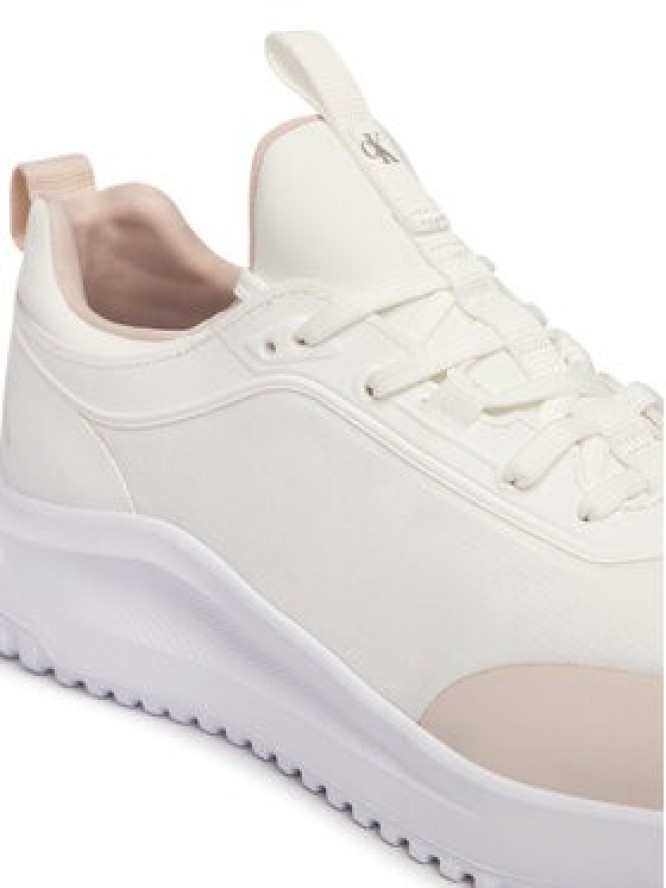 Calvin Klein Jeans Sneakersy Eva Runner Laceup Sock Mat Mix YW0YW02064 Biały