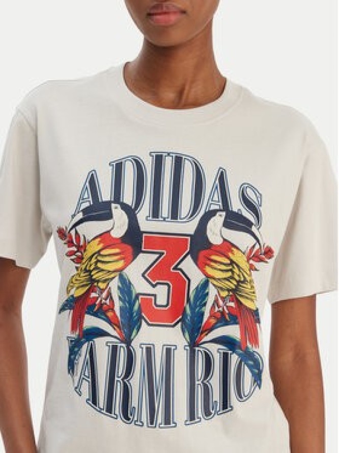 adidas T-Shirt Farm Rio Graphic KD4641 Écru Regular Fit