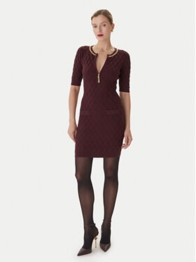 Elisabetta Franchi Sukienka koktajlowa AM-20B-56E2-V480 Bordowy Regular Fit