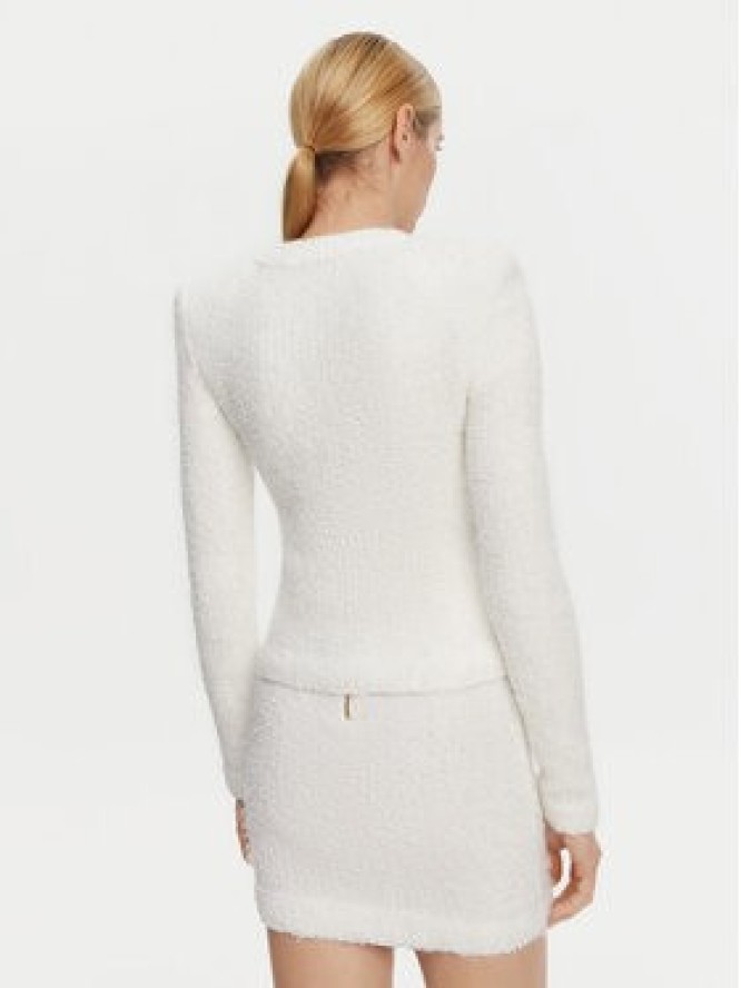 Balmain Kardigan DF1SK249KH10 Biały Regular Fit